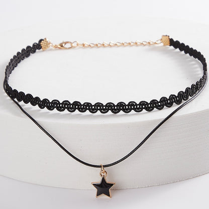 Hollow Designs Leather Velvet Necklace Layer Vintage Gothic Choker